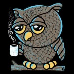 Coffee Owl Droopy Eyes T-Shirt