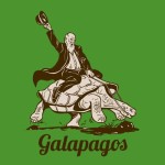 Galapagos Charles Darwin Riding A Tortoise T-Shirt