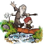 Halfling and Wizard Frodo Gandalf Calvin Hobbes T-Shirt