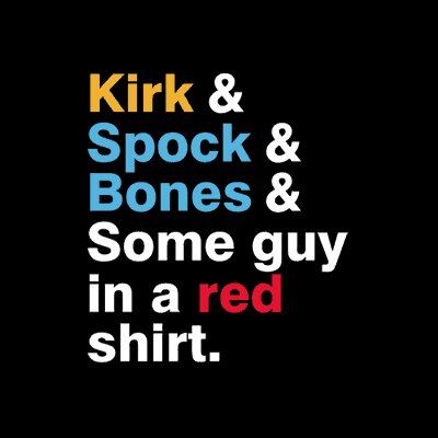 Kirk Spock Bones Red Shirt Star Trek T-Shirt