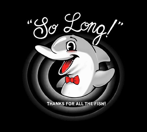So Long Hitchhiker's Guide Dolphin T-Shirt