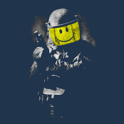 Riot Gear Cop Smiley Face T-Shirt