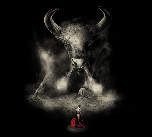 Matador Giant Bull Fighting T-Shirt