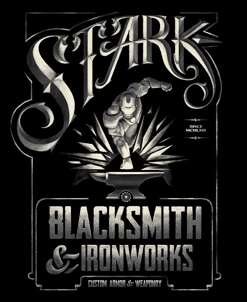 Iron Man Tony Stark Blacksmith Ironworks T-Shirt