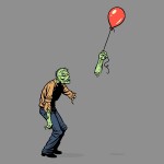 Zombie Holding Balloon T-Shirt