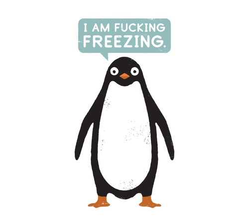 Talking Penguin Fucking Freezing T-Shirt