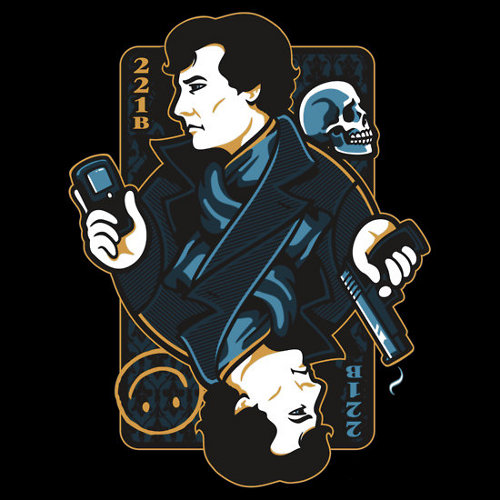 Sherlock Holmes Playing Card T-Shirt