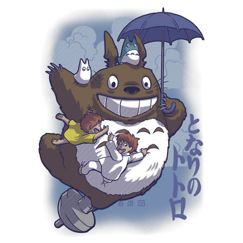 My Neighbor Totoro Flying Umbrella T-Shirt