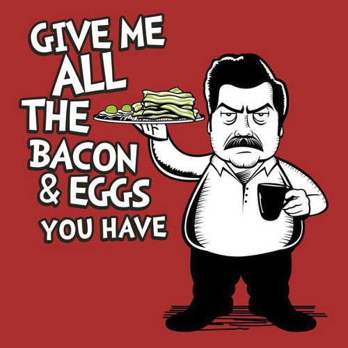 Bacon Eggs Ron Swanson Dr Seuss T-Shirt
