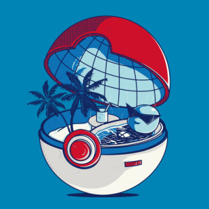 Squirtle Poke Ball Beach Vacation Pokemon T-Shirt