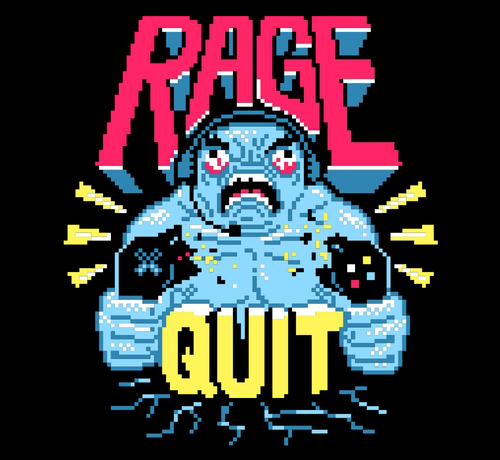 Rage Quit 8-Bit Pixel Gamer T-Shirt