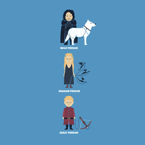 Game of Thrones Wolf Dragon Crazy Person Funny T-Shirt
