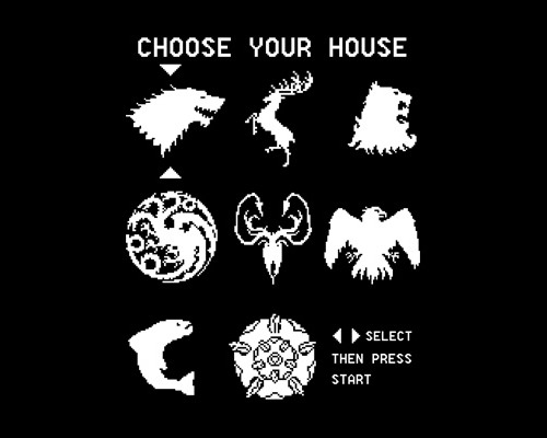 Game of Thrones Choose Your House Select Screen T-Shirt