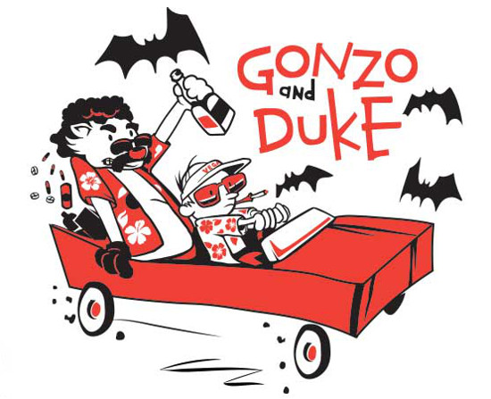 Gonzo Duke Fear Loathing Calvin Hobbes T-Shirt