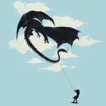 Little Girl Flying A Dragon Kite T-Shirt