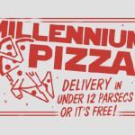 Millennium Falcon Pizza Delivery Funny Star Wars T-Shirt