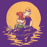 Popeye The Little Mermaid Sea Love Funny T-Shirt