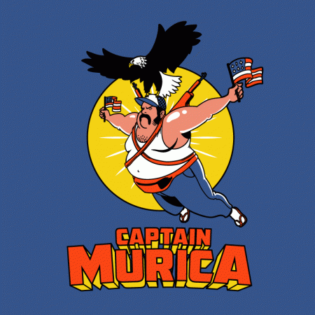 Captain Murica America Eagle Funny T-Shirt