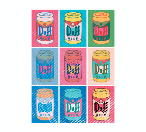 Duff Beer Can Pop Art Simpsons Andy Warhol T-Shirt