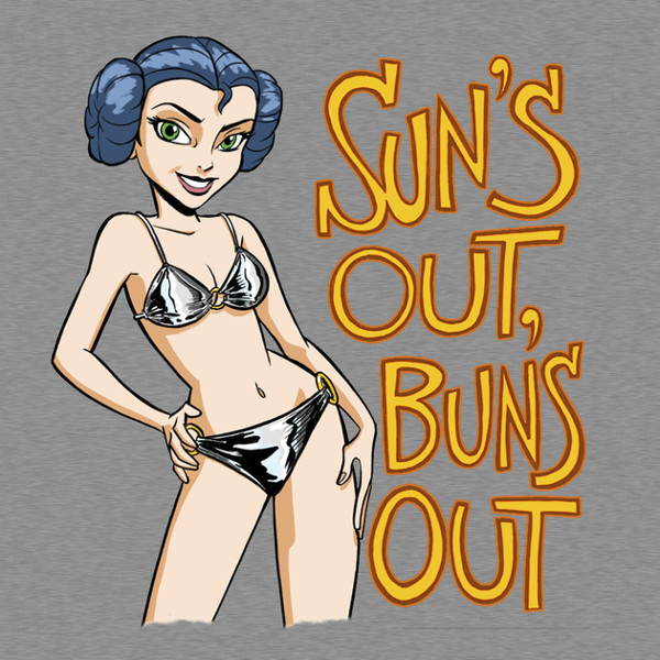 Sun's Out Buns Out Leia Star Wars Guns T-Shirt
