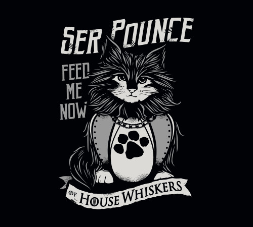 Ser Pounce House Whiskers Game of Thrones T-Shirt