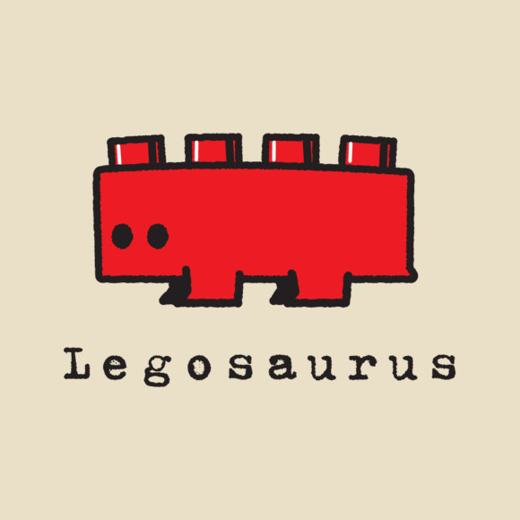 Legosaurus Lego Red Brick Dinosaur T-Shirt