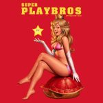 Super Mario Bros Playboy Princess Peach Pinup T-Shirt