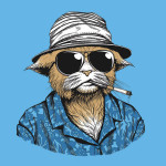 Hunter S. Thompson Cat Fear and Loathing T-Shirt