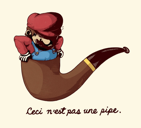 Not A Pipe Super Mario Magritte T-Shirt