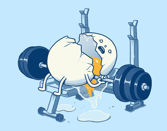 Weight Lifting Accident Egg Bench Press T-Shirt