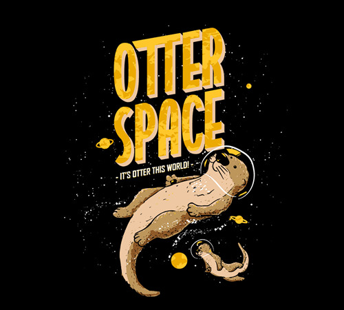 Otter Space turnbeutel Love Addiction astronauta Fun Planet espacio amor