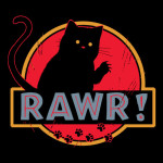 Rawr! Cat Jurassic Park T-Shirt