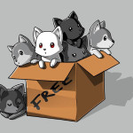 Box of Adorable Direwolf Puppies Game of Thrones T-Shirt