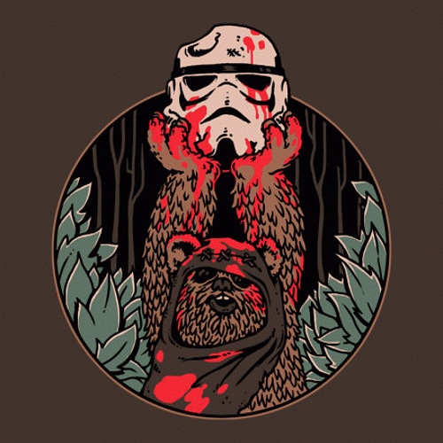 Ewok Bloody Stormtrooper Head Star Wars T-Shirt