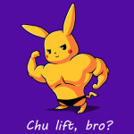 Chu Lift Bro? Gym Rat Pikachu Pokemon T-Shirt