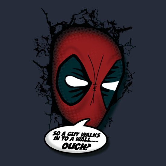 Deadpool A Guy Walks Into A Wall Joke T-Shirt