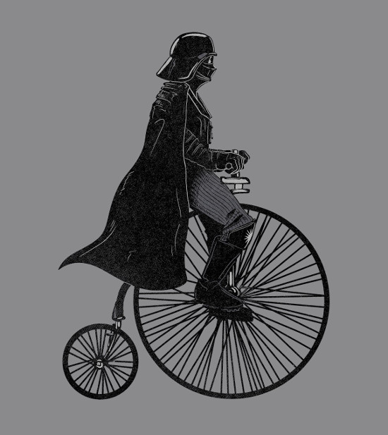 Darth Vader Penny Farthing High Wheel Bicycle Star Wars T-Shirt