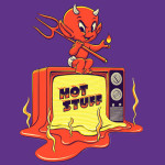 Hot Stuff Retro Cartoon Devil Melting TV T-Shirt