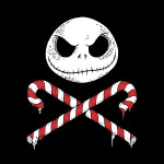 Jack Skellington Jolly Roger Skull Crossbones Candy Canes T-Shirt