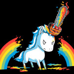 Unicorn Rainbow Chainsaw Massacre T-Shirt