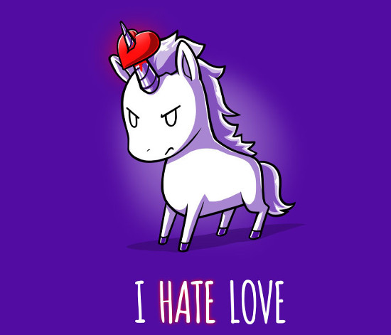 I Hate Love Unicorn T-Shirt