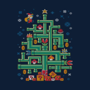 Super Mario Pipe Christmas Tree T-Shirt