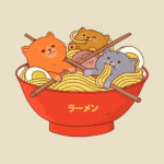Cats in a Bowl of Ramen Noodles T-Shirt